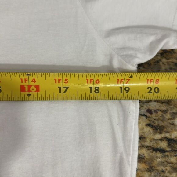 Gretchen Scott "Laugh More" Short Sleeve Cotton Tee In White Size XL - Picture 6 of 7